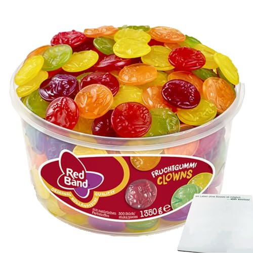 Red Band Fruchtgummi Clowns (1350g Dose) + usy Block von usy