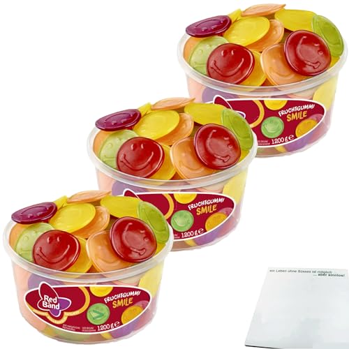 Red Band Fruchtgummi Smile 3er Pack (3x1200g Dose) + usy Block von usy