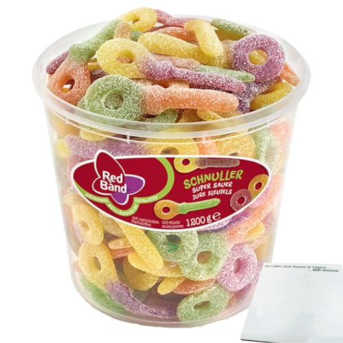 Red Band Schnuller super sauer Fruchtgummi (1200g Dose) + usy Block von usy