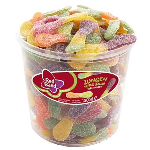 Red Band Zungen super sauer Fruchtgummi (1200g Dose) + usy Block von usy