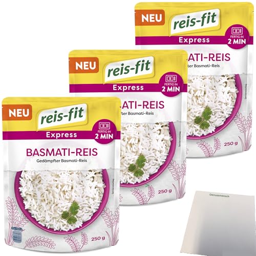 Reis-Fit Express Basmati Reis 3er Pack (3x250g Packung) + usy Block von usy
