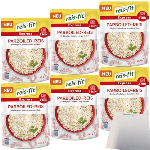 Reis-Fit Express Langkorn Parboiled Reis 6er Pack (6x250g Packung) + usy Block von usy