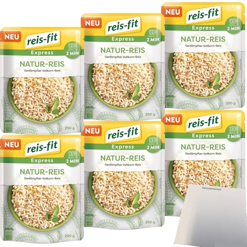 Reis-Fit Express Natur Reis 6er Pack (6x250g Packung) + usy Block von usy