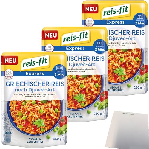 Reis-Fit Express griechischer Reis nach Djuvec-Art 3er Pack (3x250g Packung) + usy Block von usy