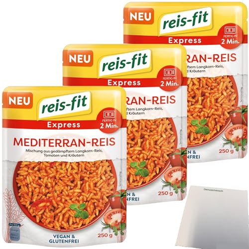 Reis-Fit Express mediterran Reis 3er Pack (3x250g Packung) + usy Block von usy