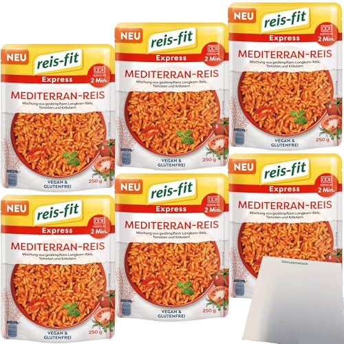 Reis-Fit Express mediterran Reis 6er Pack (6x250g Packung) + usy Block von usy