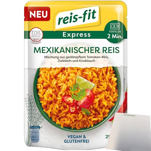 Reis-Fit Express mexikanischer Reis Vegan und Glutenfrei (250g Packung) + usy Block von usy