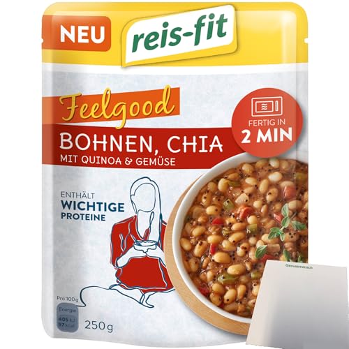 Reis-Fit Feelgood Chia Bohnen Quinoa und Gemüse (250g Packung) + usy Block von usy