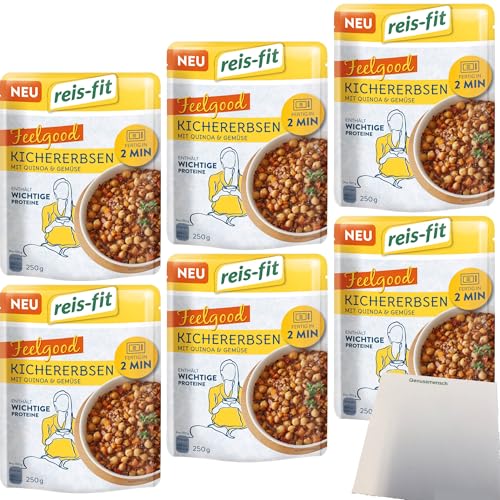 Reis-Fit Feelgood Kichererbsen Quinoa und Gemüse 6er Pack (6x250g Packung) + usy Block von usy