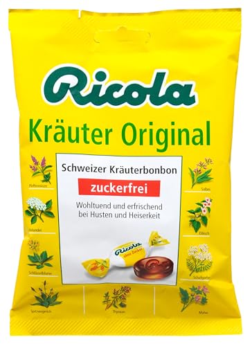 Ricola Bonbons Kräuter Original ohne Zucker (75g Beutel) + usy Block von usy