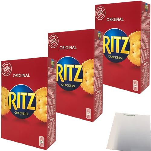 Ritz Cracker Salzgebäck perfekt auch zu Dips 3er Pack (3x200g Packung) + usy Block von usy