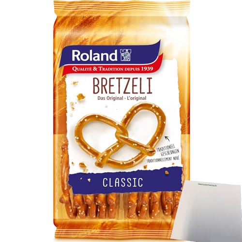 Roland Bretzeli Classic Salz Brezel Traditionell Geschlungen (100g Packung) + usy Block von usy
