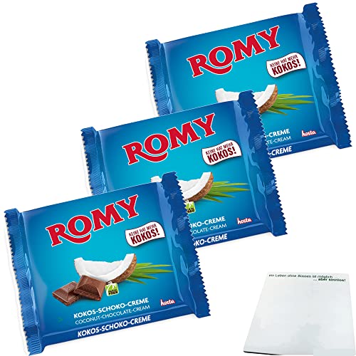 Romy Milchschokolade mit Kokoscreme Füllung 3er Pack (3x200gTafel) + usy Block von usy