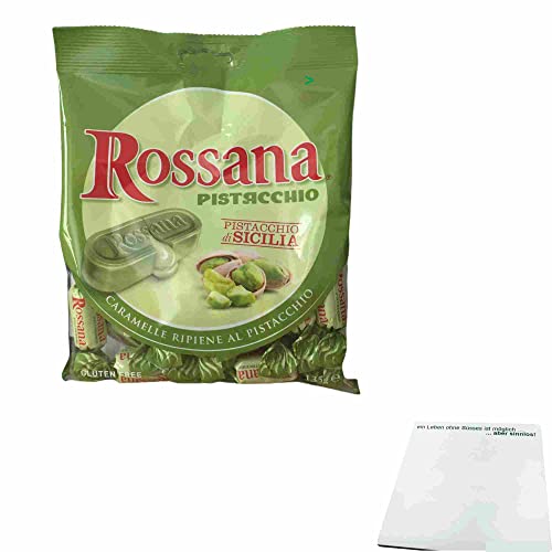 Rossana Pistazienbonbons, Karamellschale gefüllt mit Pistaziencreme (135g Tüte) + usy Block von usy