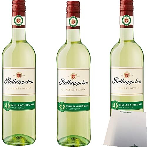 Rotkäppchen Qualitätswein Müller-Thurgau halbtrocken 11% vol. 3er Pack (3 x 0,75 Liter) + usy Block von usy