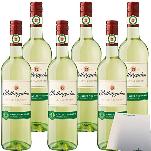 Rotkäppchen Qualitätswein Müller-Thurgau halbtrocken 11% vol. 6er Pack (6 x 0,75 Liter) + usy Block von usy