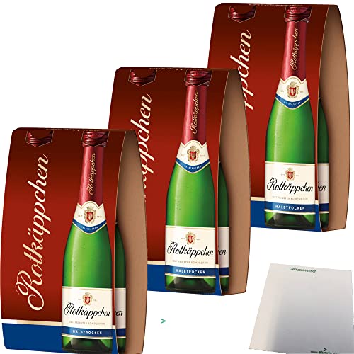 Rotkäppchen Sekt halbtrocken 11% vol. 3er Pack (6x0,2l Flasche) + usy Block von usy