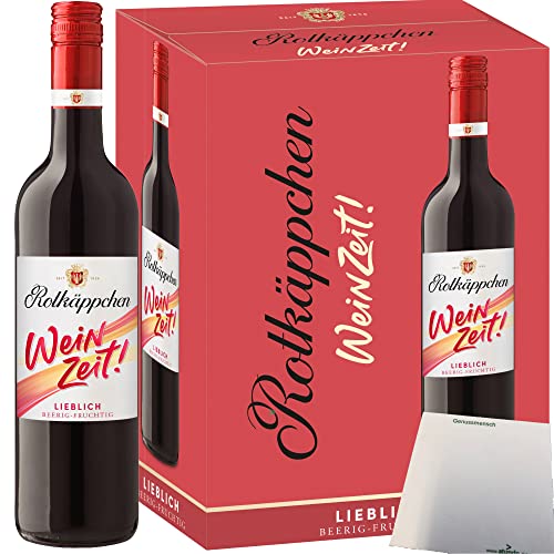 Rotkäppchen Weinzeit Rot lieblich Rotwein Beerig-Fruchtig 10% vol. 6er Pack (6x750ml Flasche) + usy Block von usy