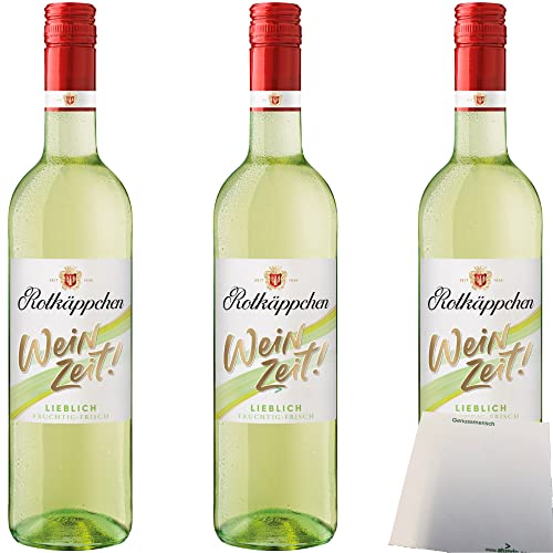 Rotkäppchen Weinzeit Weiß lieblich Weißwein 10% vol. 3er Pack (3x750ml Flasche) + usy Block von usy