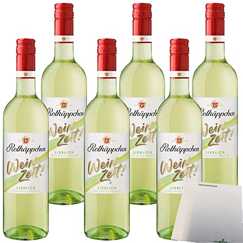 Rotkäppchen Weinzeit Weiß lieblich Weißwein 10% vol. 6er Pack (6x750ml Flasche) + usy Block von usy