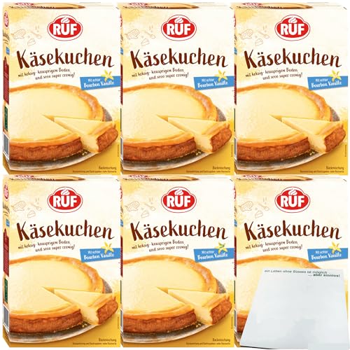 Ruf Backmischung Käsekuchen mit Bourbon Vanille 6er Pack (6x570g Packung) + usy Block von usy