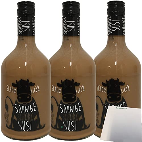 Sahnige Schoko Susi Schokoladiger Sahnelikör 15% 3er Pack (3x0,7 Liter) + usy Block von usy