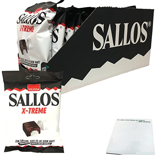 Sallos X Treme Hartkamellen mit Lakritz Salmiak Salz Füllung 15er Pack (15x150g Tüte) + usy Block von usy