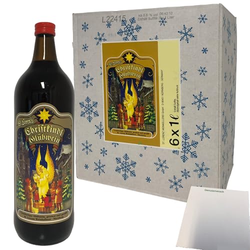 Sankt Lorenz Christkindl Glühwein trinkfertig gewürzt und gesüßt 8,8% vol. VPE (6x1 Liter Flasche) + usy Block von usy