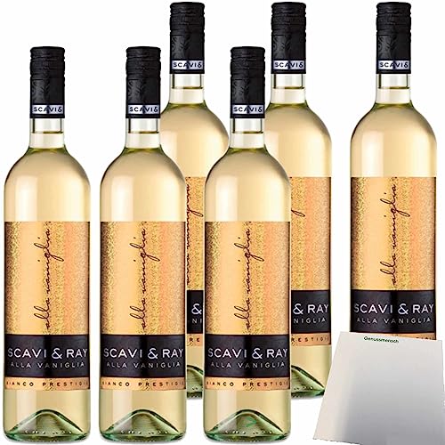 Scavi&Ray Alla Vaniglia 10% Vol. Weißwein mit edlem Vanillearoma 6er Pack (6x0,75l Flasche) + usy Block von usy