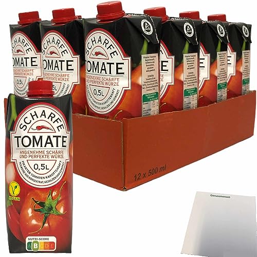Scharfe Tomate pikanter Tomaten-Karottensaft mit perfekter Würze VPE (12x0,5 Liter) + usy Block von usy