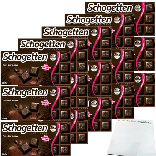 Schogetten Edel Zartbitter Schokolade 50% Kakao VPE (15X100g Packung) + usy Block von usy