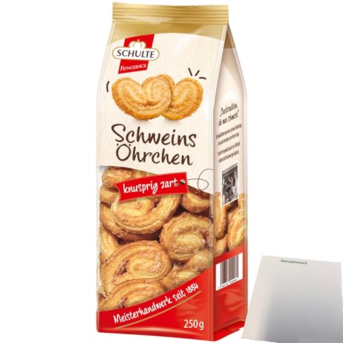 Schulte Schweinsöhrchen knusprig zart Blätterteiggebäck (250g Beutel) + usy Block von usy