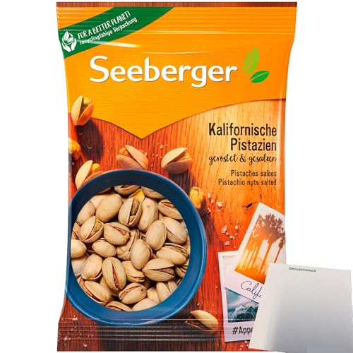 Seeberger Kalifornische Pistazien geröstet und gesalzen (150g Packung) + usy Block von usy