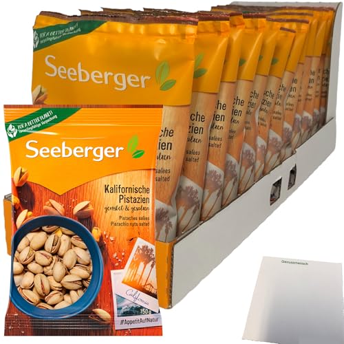 Seeberger Kalifornische Pistazien geröstet und gesalzen VPE (12x150g Packung) + usy Block von usy