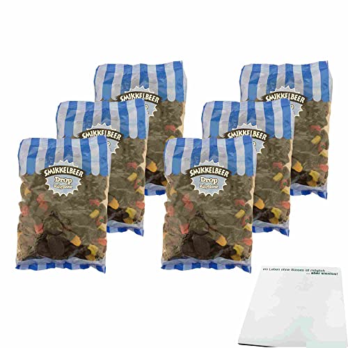 Smikkelbeer original Holland Lakritze Drop Réglisse 6er Pack (6x1kg Packung gemischte Drops) + usy Block von usy