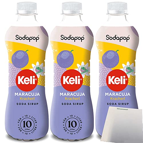 Sodapop Keli Sirup Maracuja für Wassersprudler 3er Pack (3x500ml Flasche) + usy Block von usy