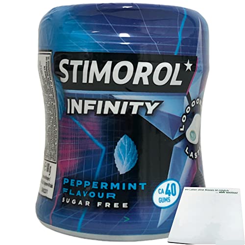 Stimorol Infinity Peppermint Kaugummi Pfefferminz-Kaugummi ohne Zucker 1er Pack (1x88g Dose) + usy Block von usy