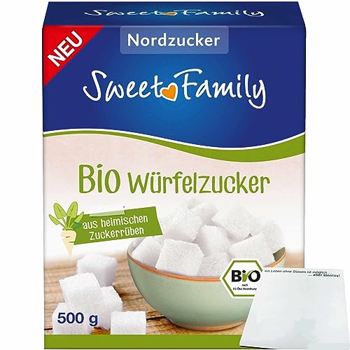 Sweet Family Bio Würfelzucker aus heimischen Zuckerrüben (500g Packung) + usy Block von usy
