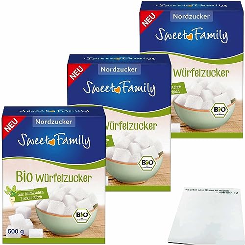 Sweet Family Bio Würfelzucker aus heimischen Zuckerrüben 3er Pack (3x500g Packung) + usy Block von usy