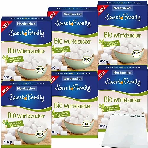 Sweet Family Bio Würfelzucker aus heimischen Zuckerrüben 6er Pack (6x500g Packung) + usy Block von usy