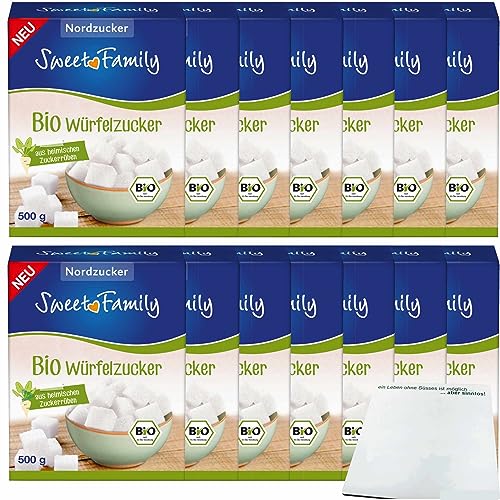 Sweet Family Bio Würfelzucker aus heimischen Zuckerrüben VPE (14x500g Packung) + usy Block von usy