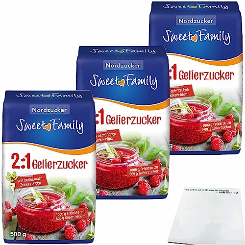 Sweet Family Gelierzucker 2zu1 3er Pack (3x500g Packung) + usy Block von usy