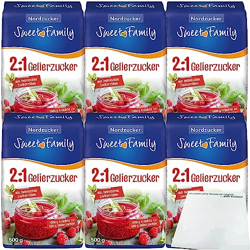 Sweet Family Gelierzucker 2zu1 6er Pack (6x500g Packung) + usy Block von usy