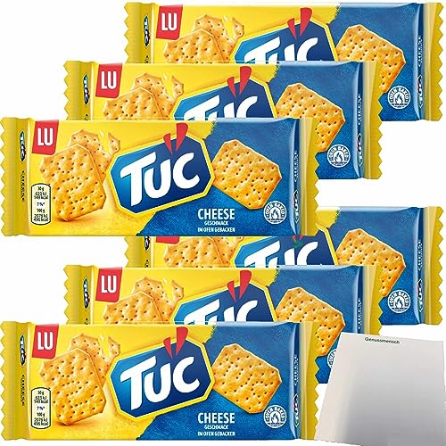 TUC Cracker Cheese Salzgebäck mit leckerem Käse-Geschmack 6er Pack (6x100g Packung) + usy Block von usy