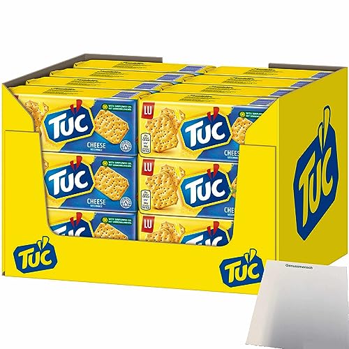 TUC Cracker Cheese Salzgebäck mit leckerem Käse-Geschmack VPE (24x100g Packung) + usy Block von usy