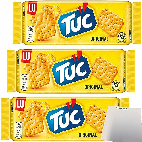 TUC Cracker Original Salzgebäck 3er Pack (3x100g Packung) + usy Block von usy