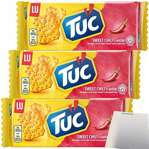 TUC Cracker Sweet Chili Würzung Salzgebäck 3er Pack (3x100g Packung) + usy Block von usy