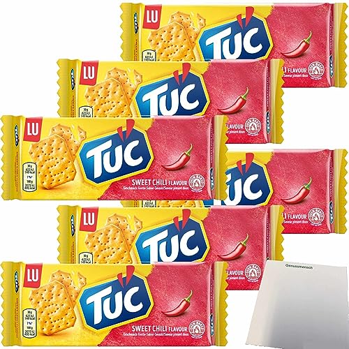 TUC Cracker Sweet Chili Würzung Salzgebäck 6er Pack (6x100g Packung) + usy Block von usy
