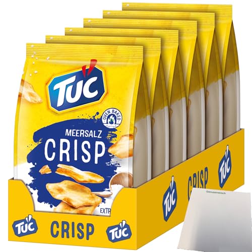 TUC Crisp Meersalz Cracker extra Knusprig VPE (6x100g Packung) + usy Block von usy