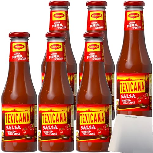 Texicana Salsa Tomaten Chili Sauce 6er Pack (6x500ml Flasche) + usy Block von usy